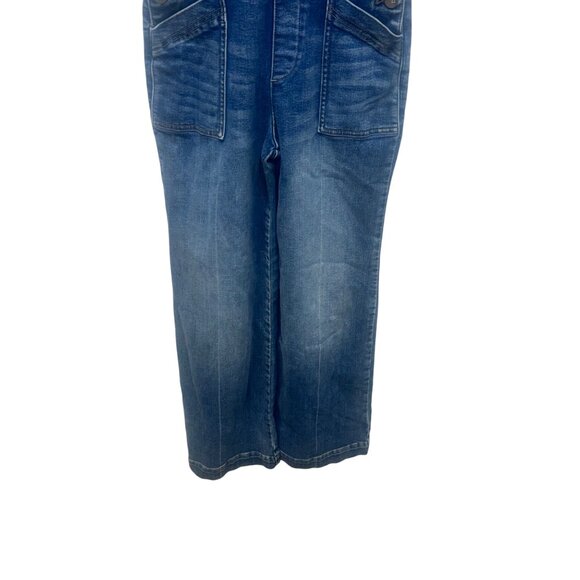 Evereve wide leg overall denim classic bib style 24 - Picture 3 of 13